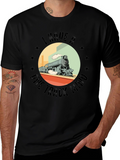 One Track Mind Train Graphic Tee - Classic Black