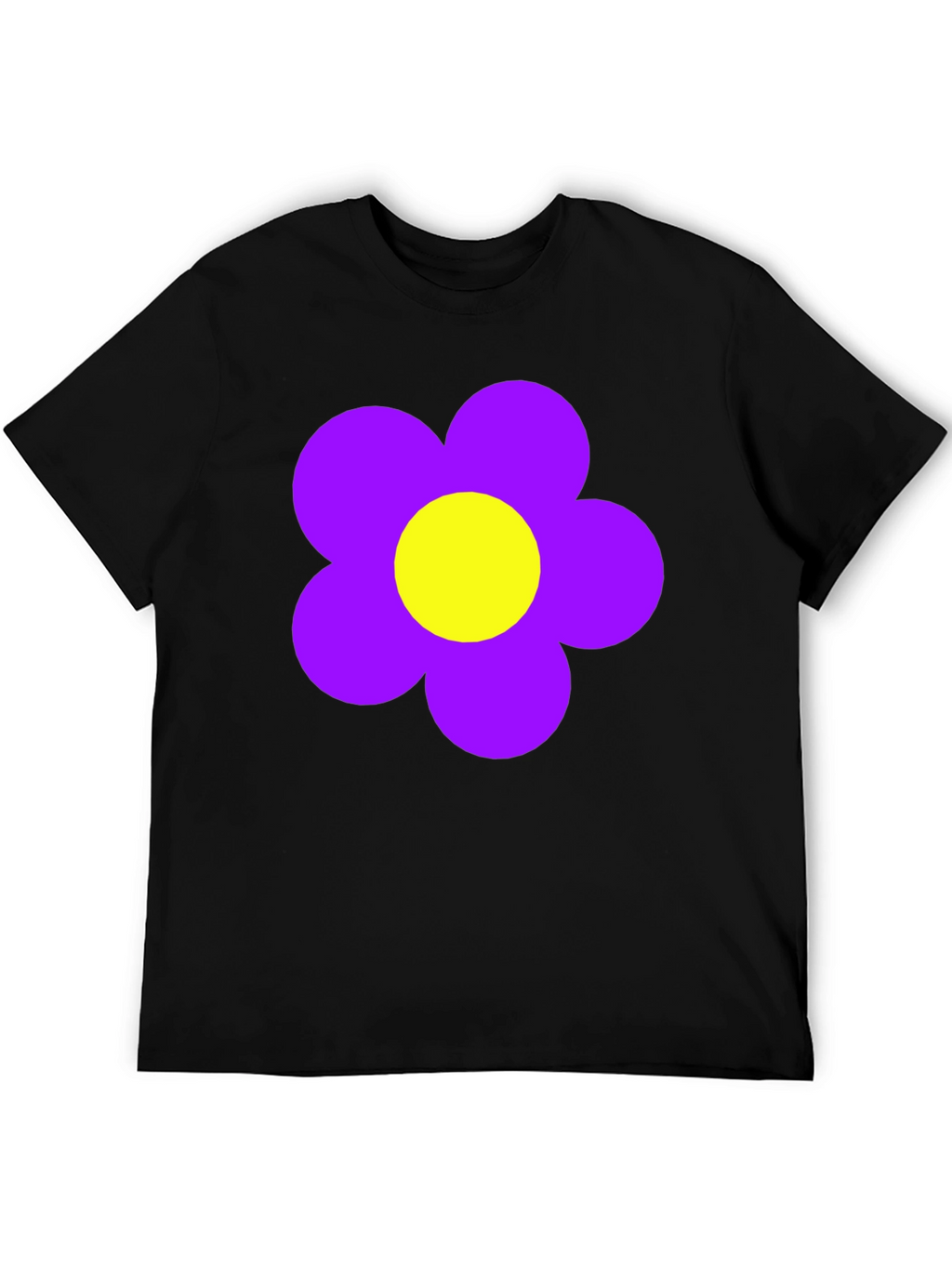 Retro Flower Power T-Shirt - Black