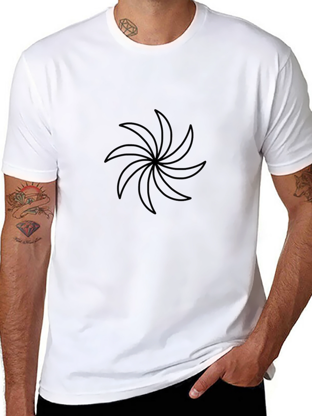 Geometric Black T-Shirt - Modern Style