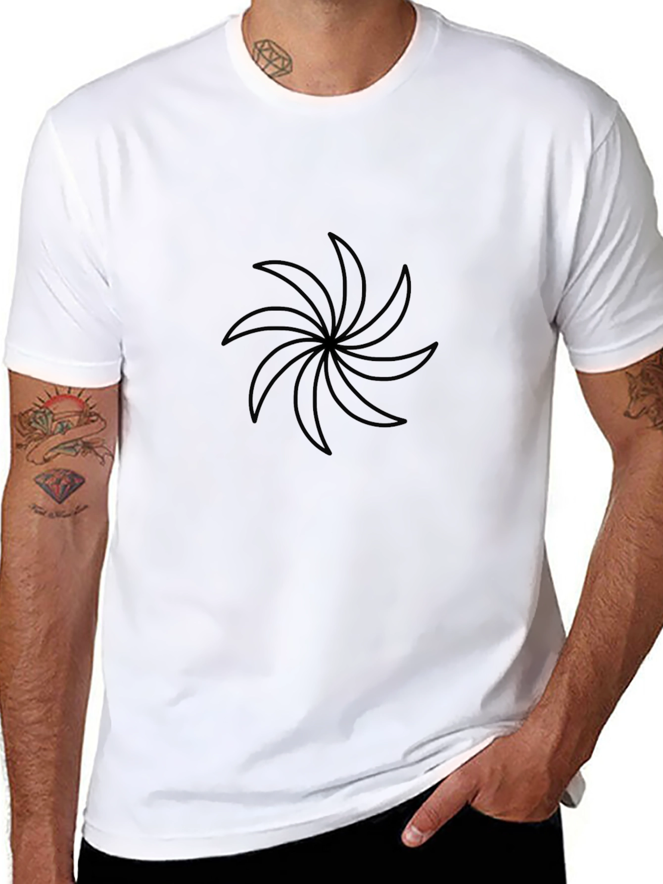 Geometric Black T-Shirt - Modern Style