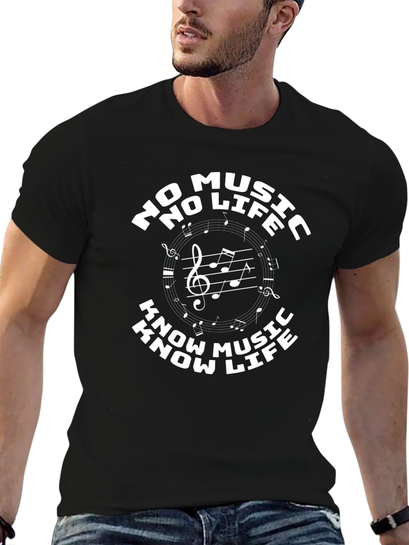 Music Lover Black Graphic T-Shirt