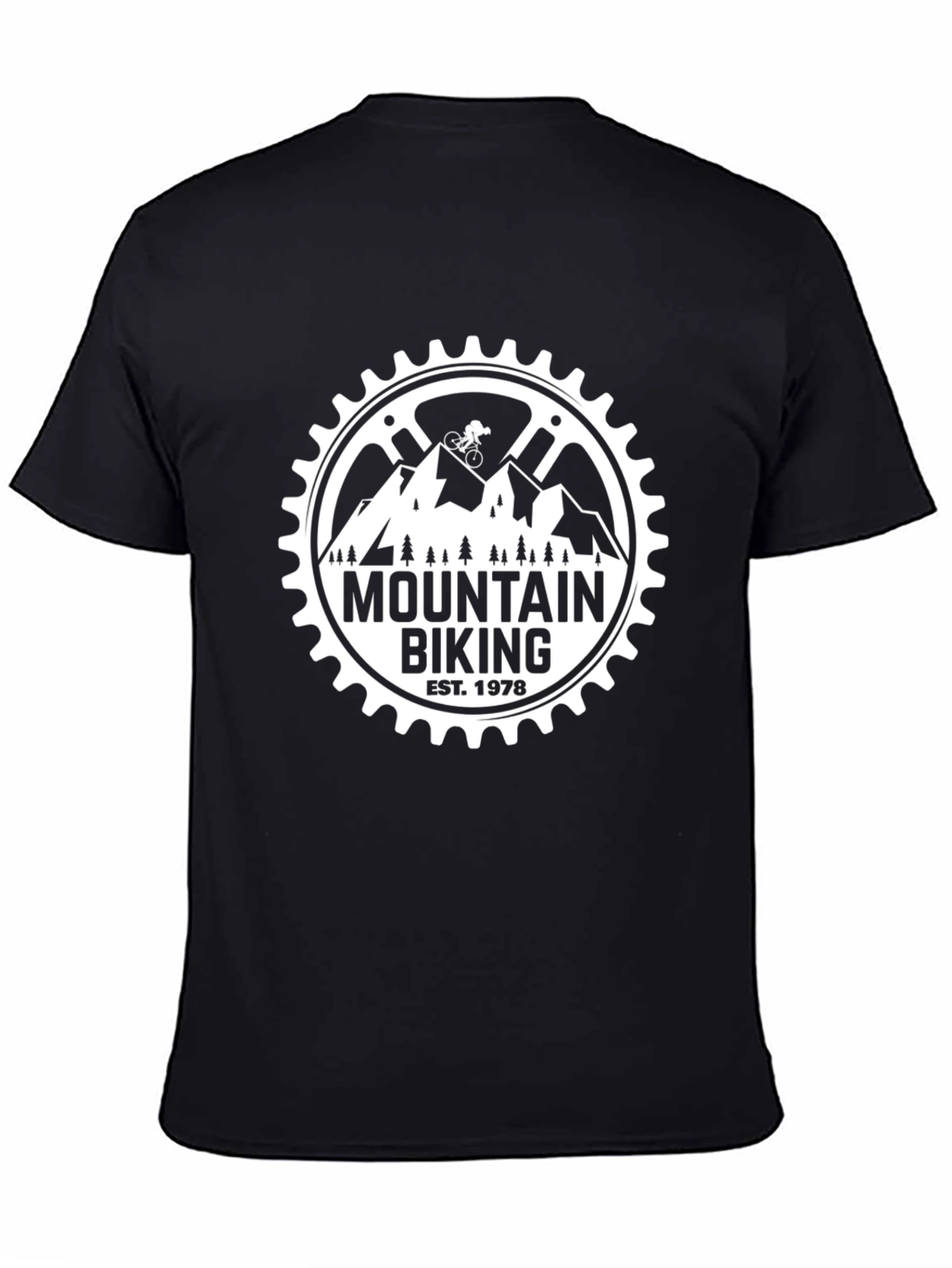 Mountain Biking EST 1978 Black T-Shirt