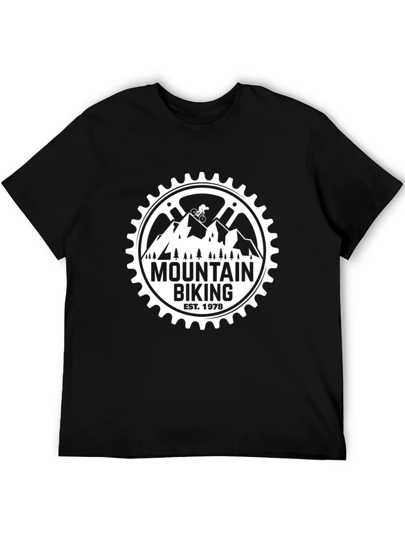 Mountain Biking EST 1978 Black T-Shirt