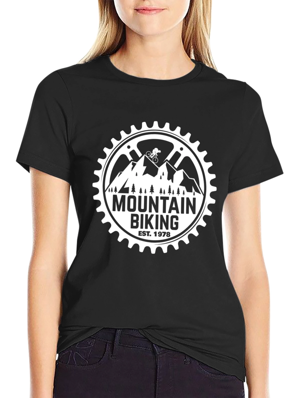 Mountain Biking EST 1978 Black T-Shirt