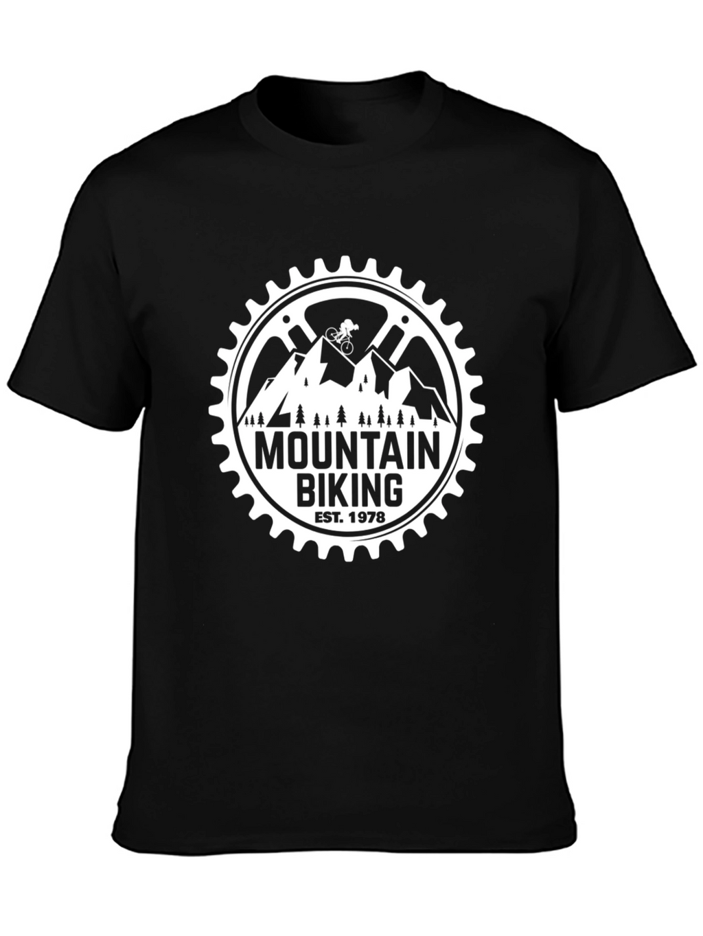 Mountain Biking EST 1978 Black T-Shirt