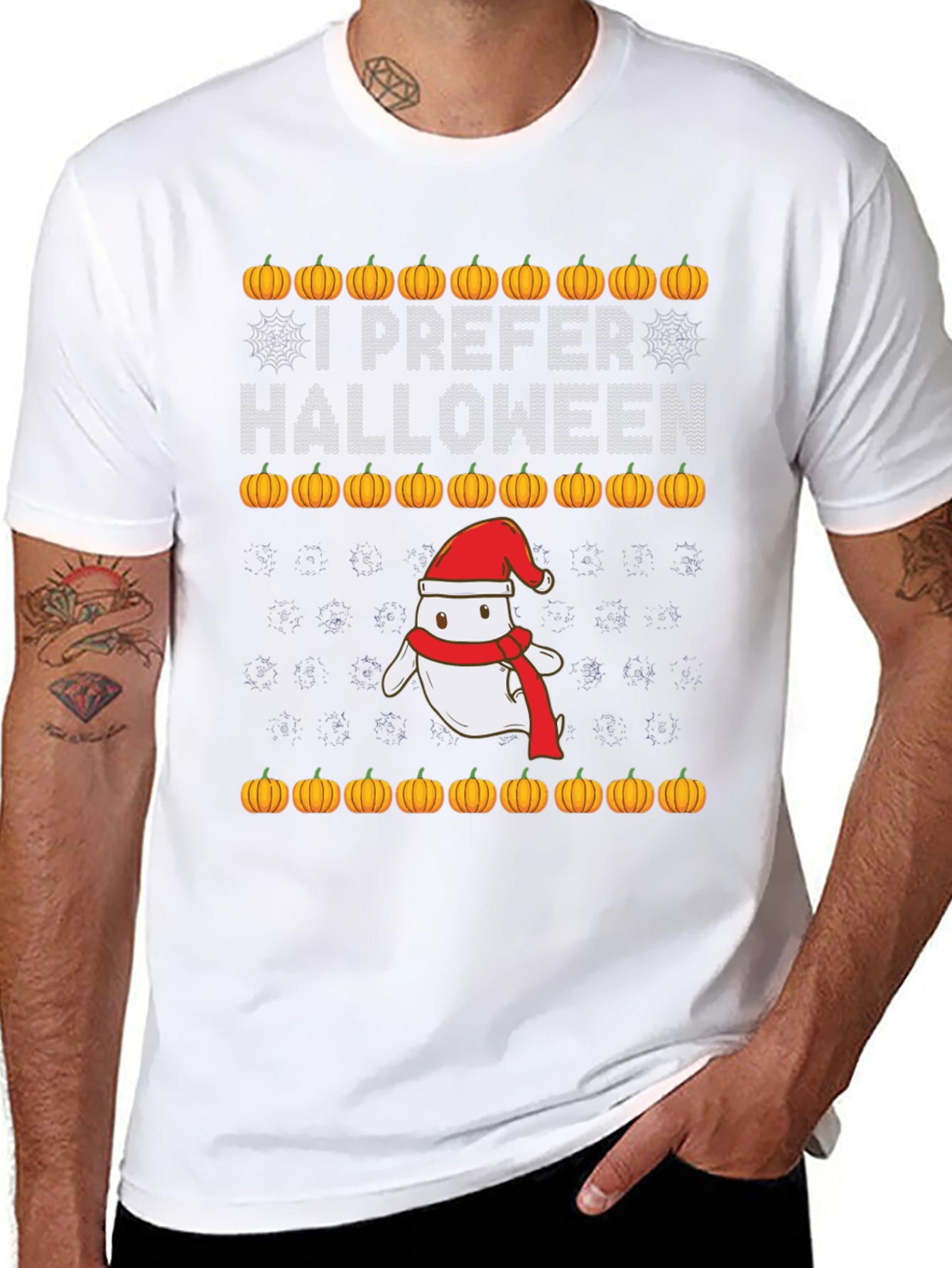 I Prefer Halloween Christmas Ghost T-Shirt
