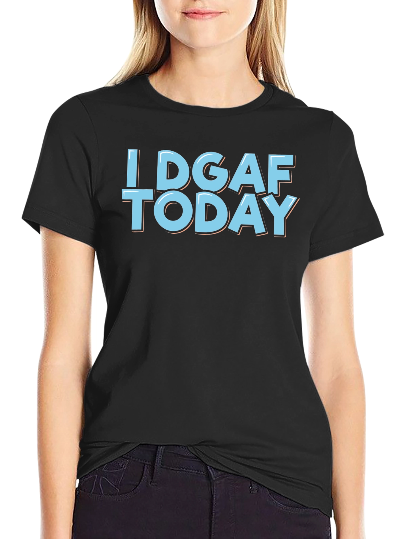 I DGAF Today Graphic T-Shirt - Black Cotton Tee