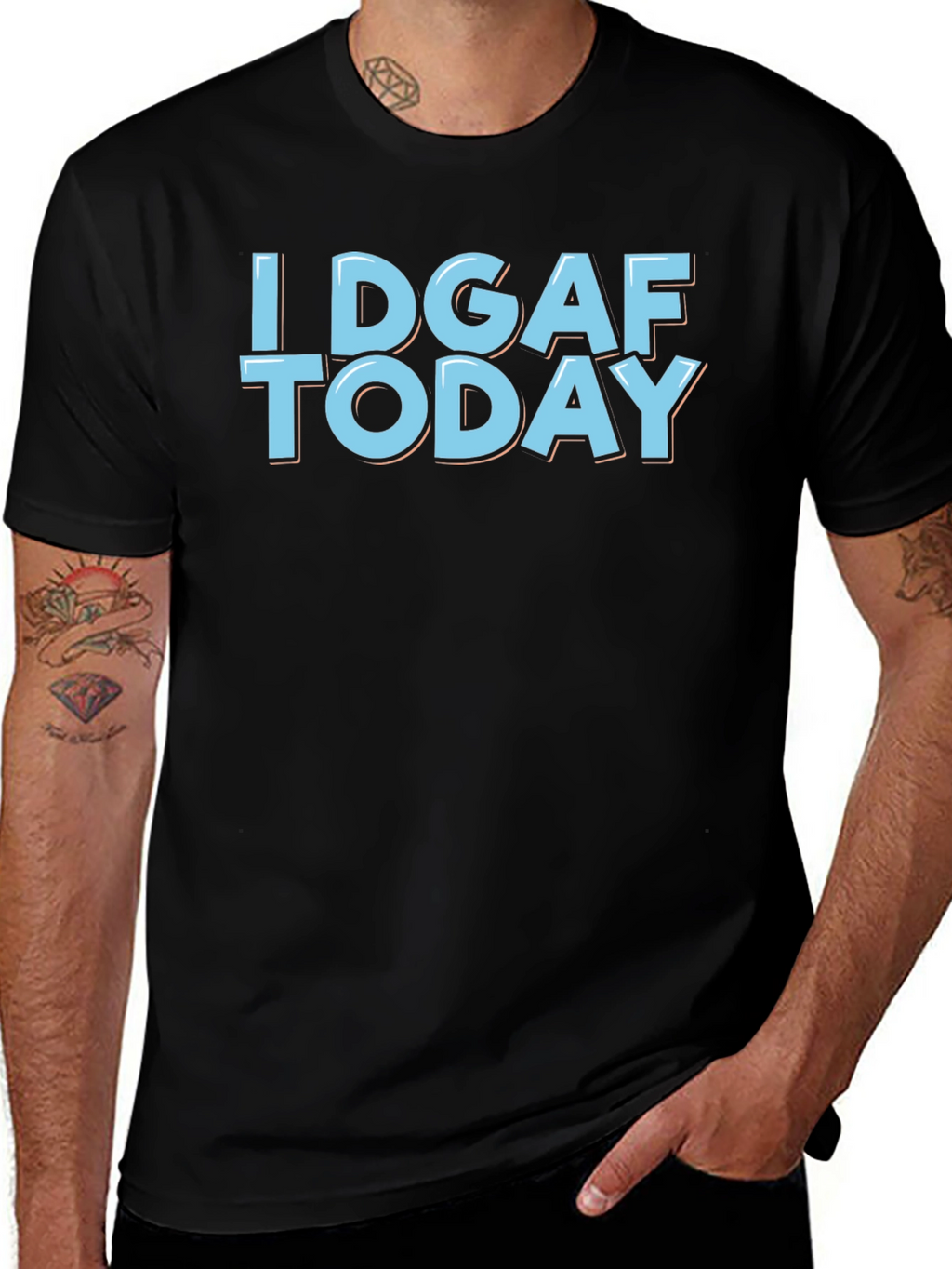 I DGAF Today Graphic T-Shirt - Black Cotton Tee