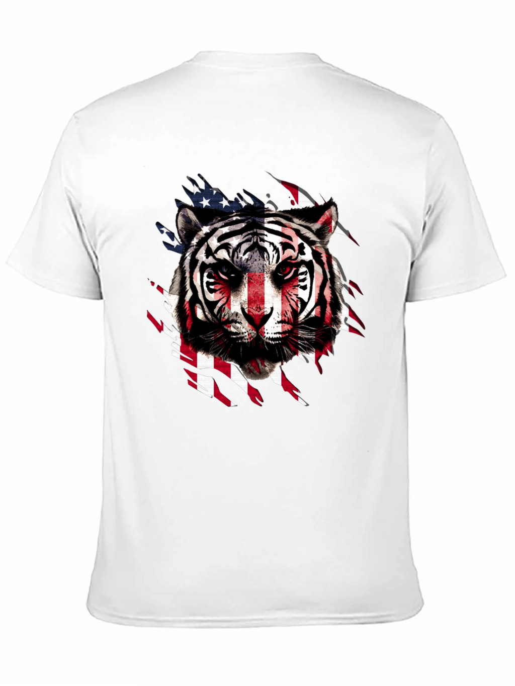 American Flag Tiger Graphic T-Shirt