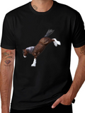 Black T-Shirt with Horse Graphic