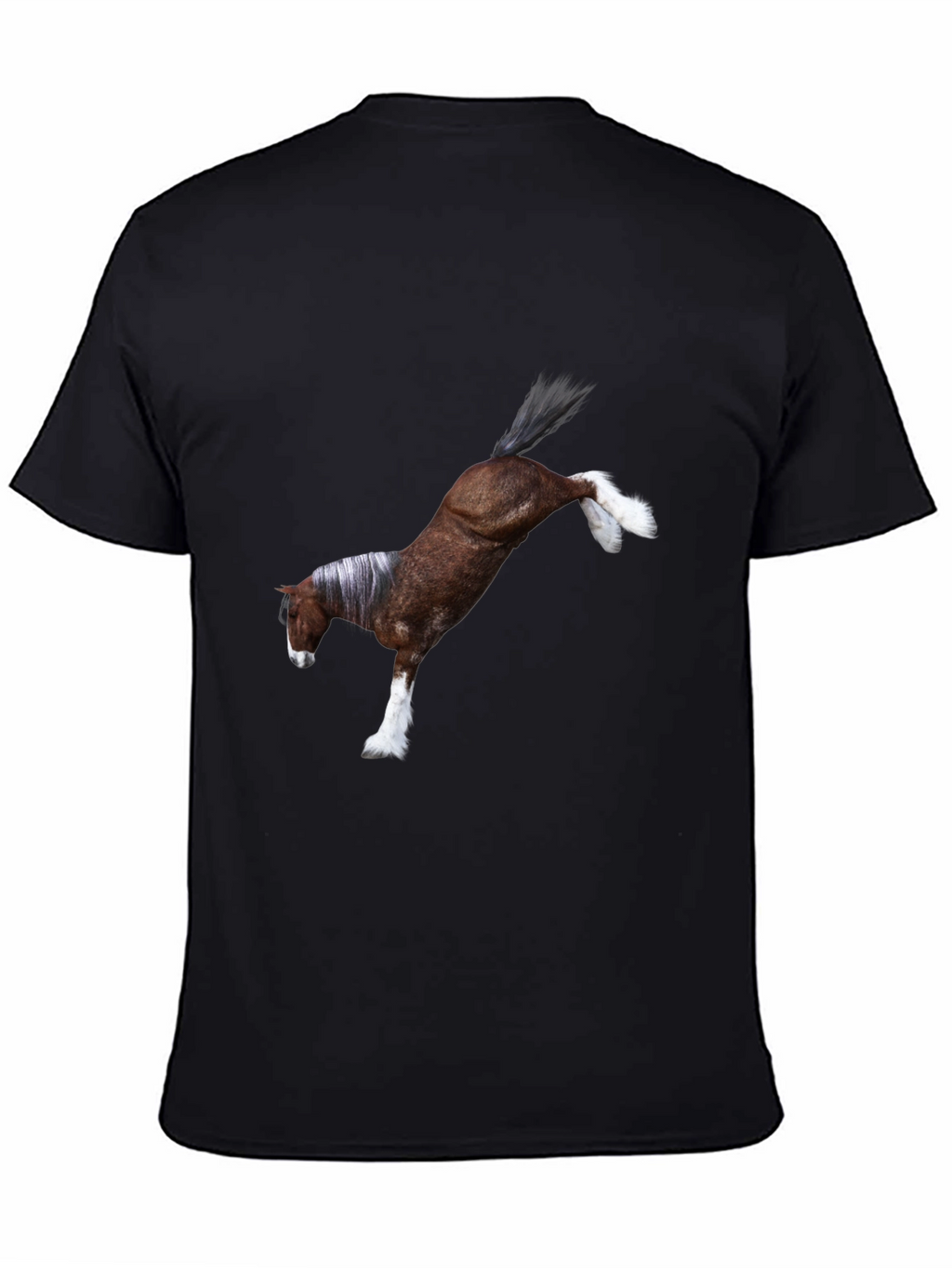 Black T-Shirt with Horse Graphic