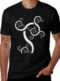 Abstract Fractal Design Black T-Shirt