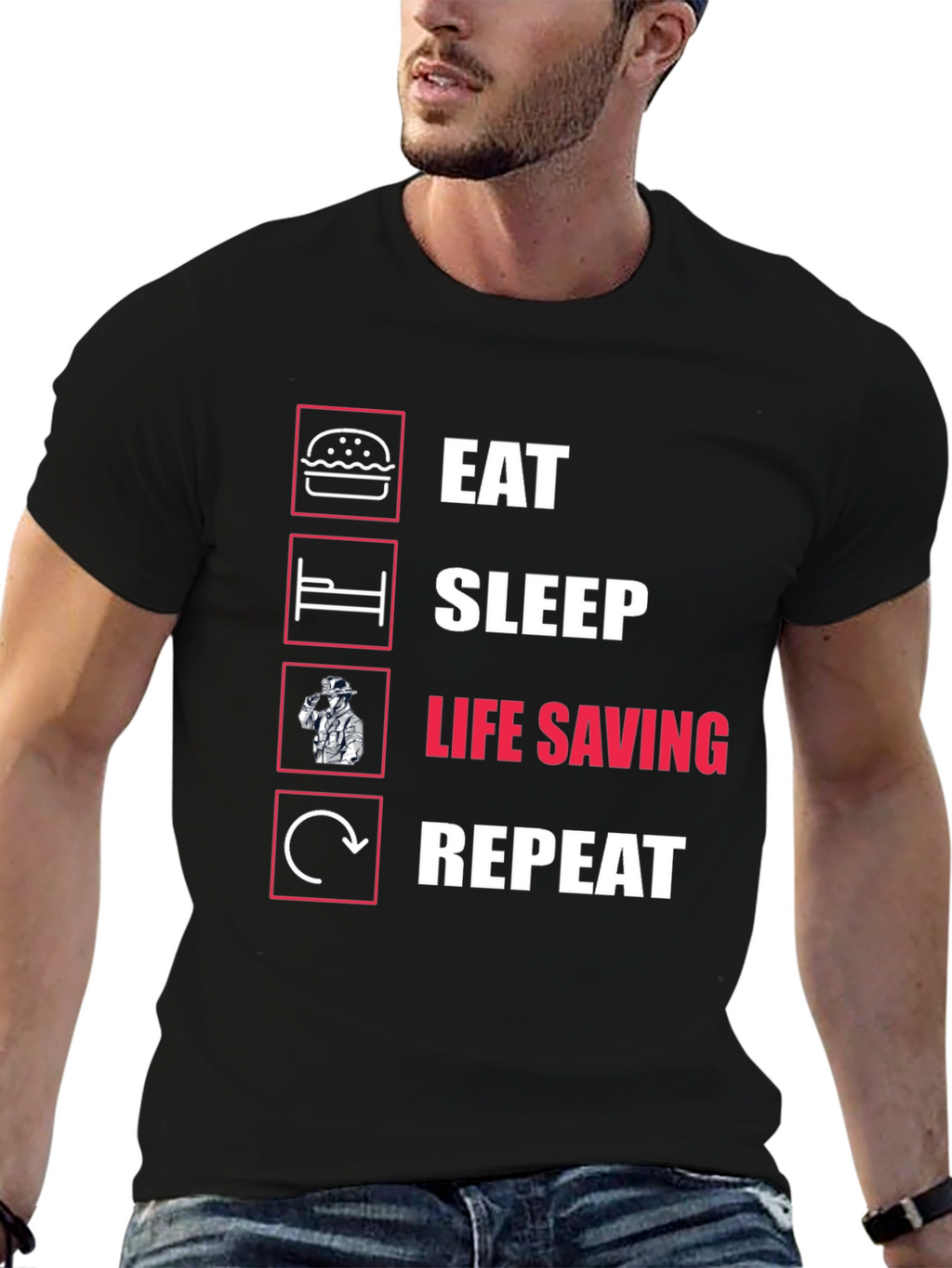 Eat Sleep Life Saving Repeat T-Shirt