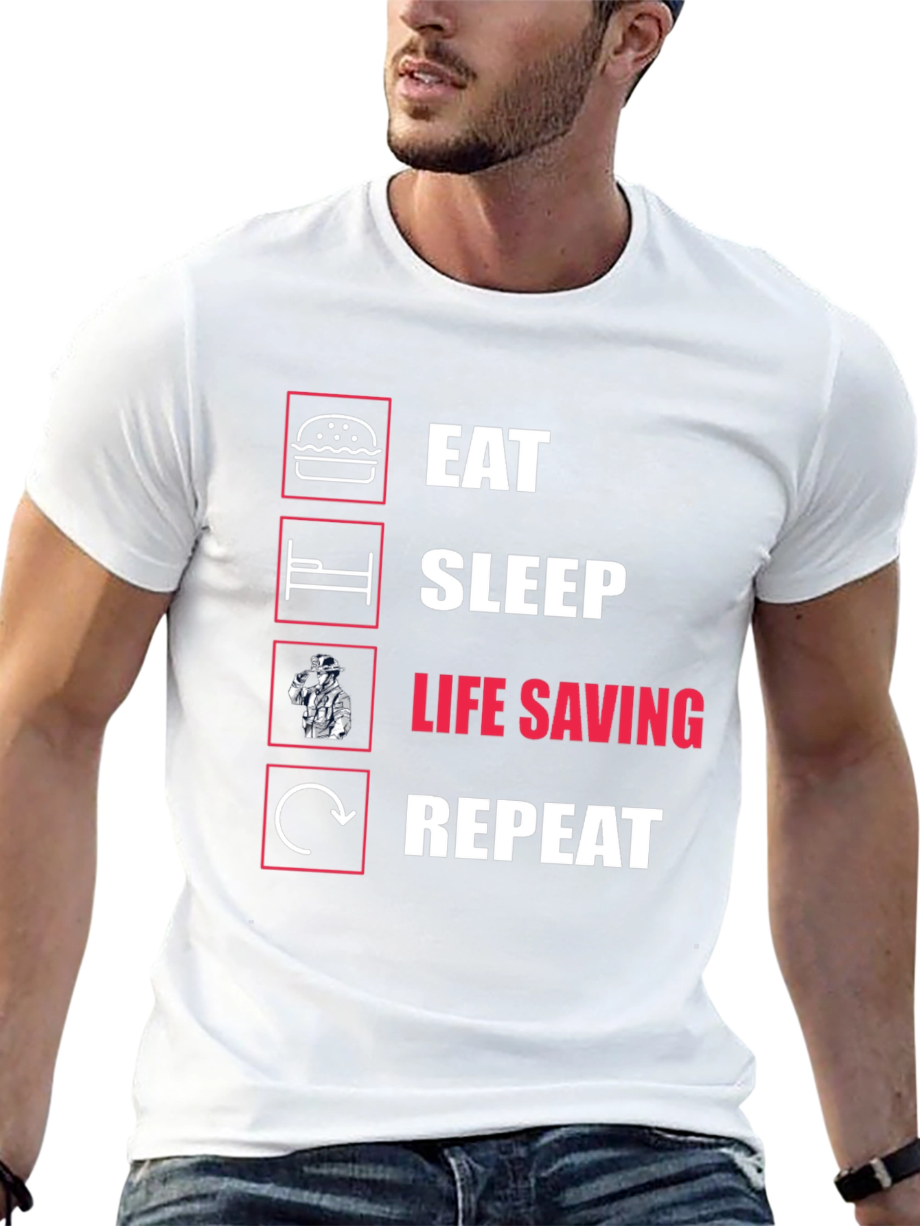 Eat Sleep Life Saving Repeat T-Shirt