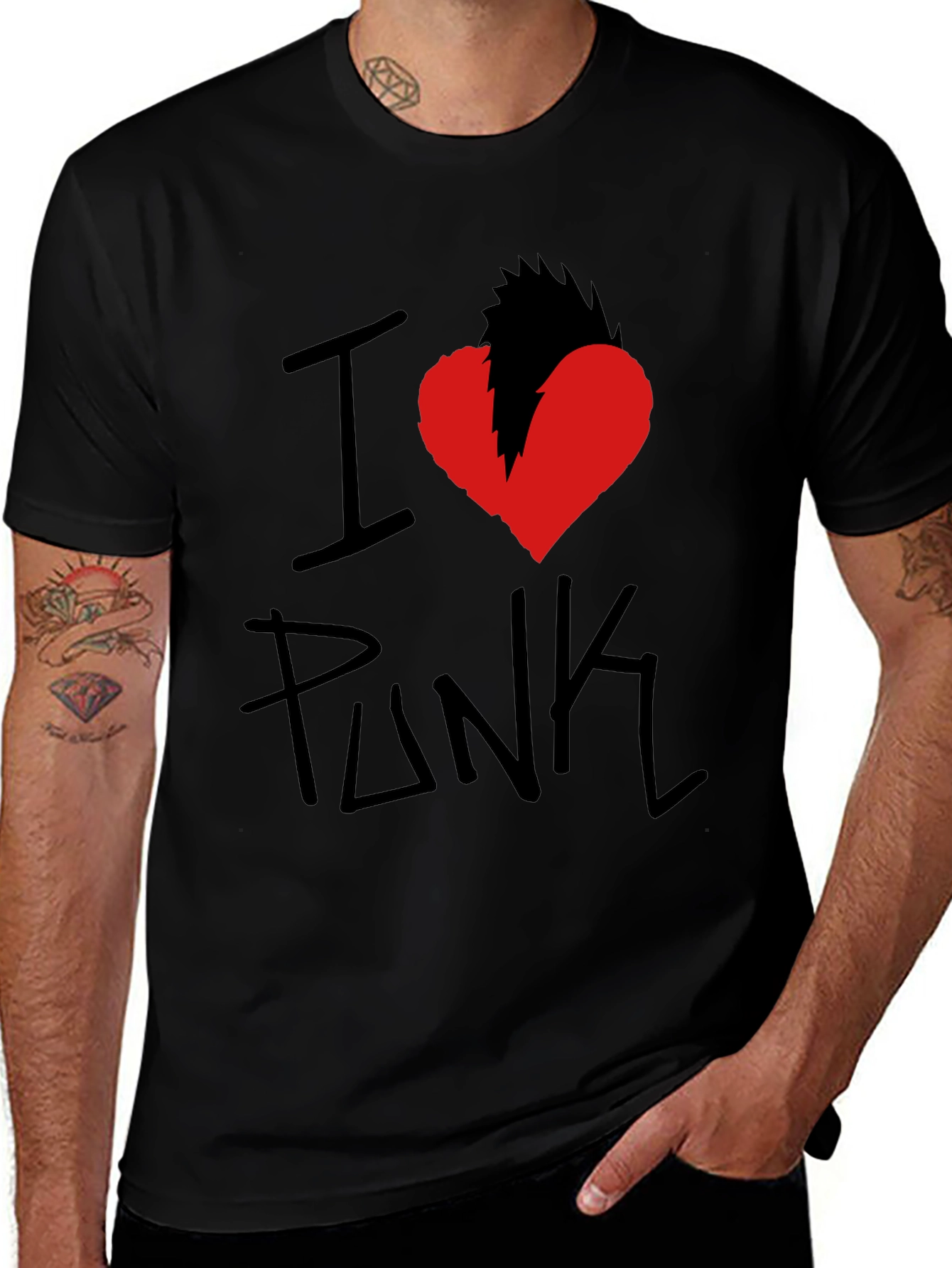 I Heart Punk Graphic Tee - Black