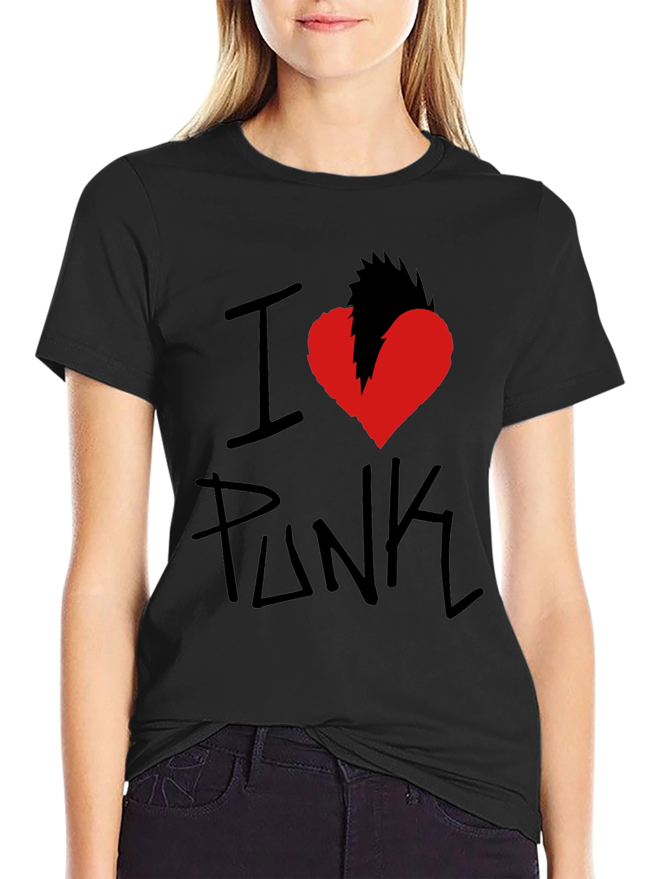 I Heart Punk Graphic Tee - Black