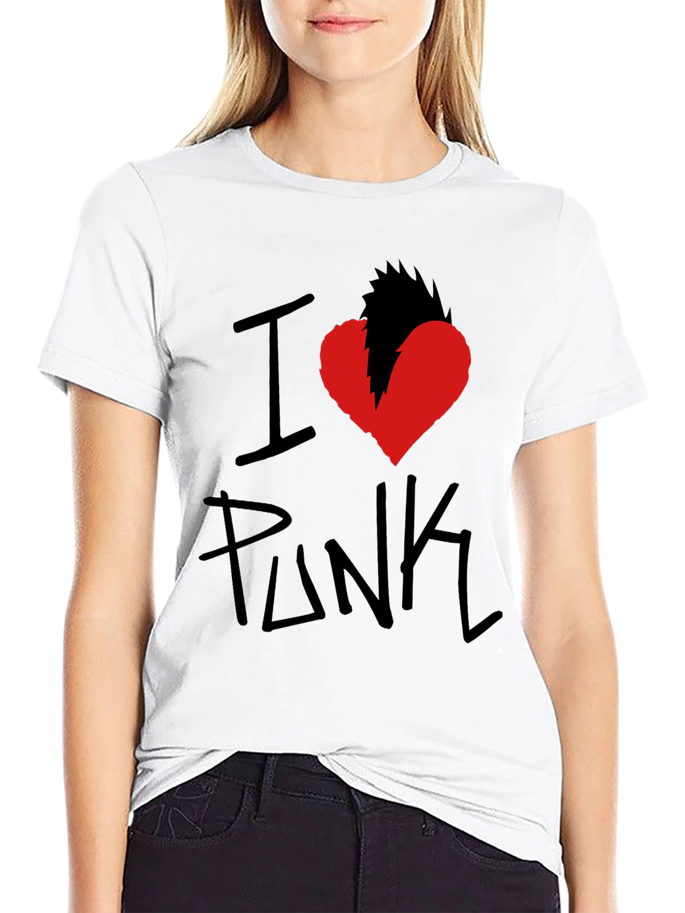 I Heart Punk Graphic Tee - Black