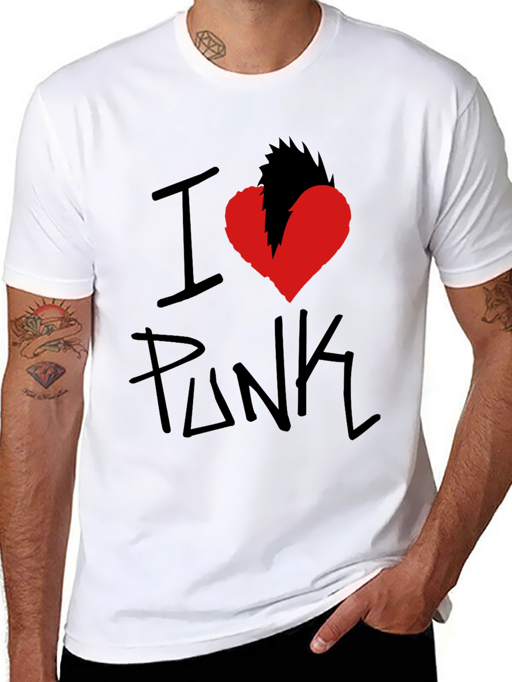 I Heart Punk Graphic Tee - Black