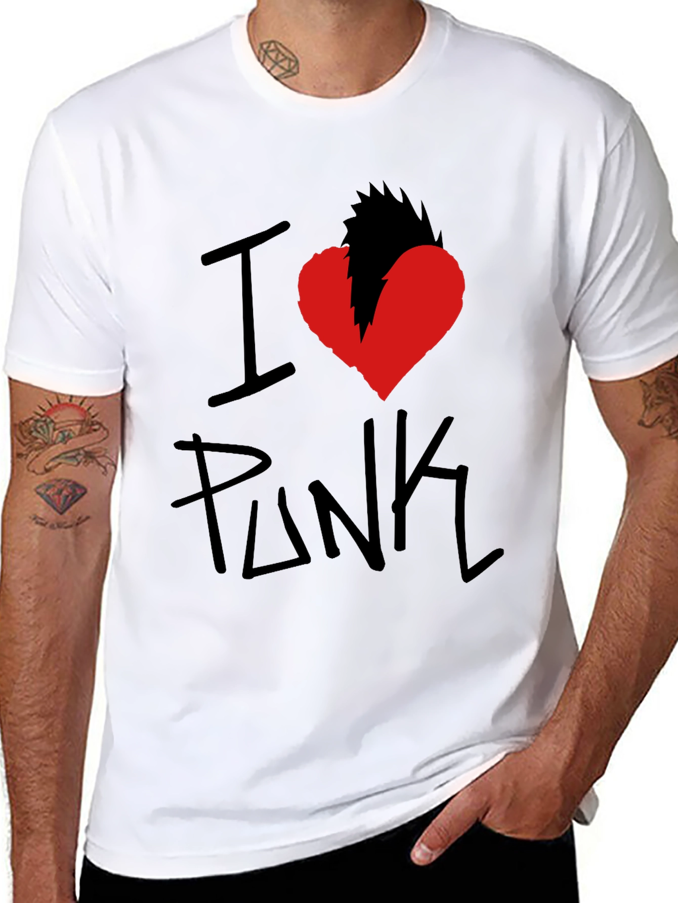 I Heart Punk Graphic Tee - Black