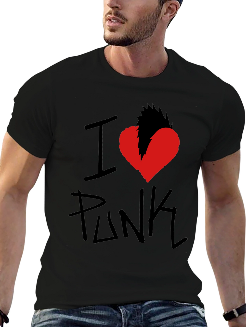 I Heart Punk Graphic Tee - Black