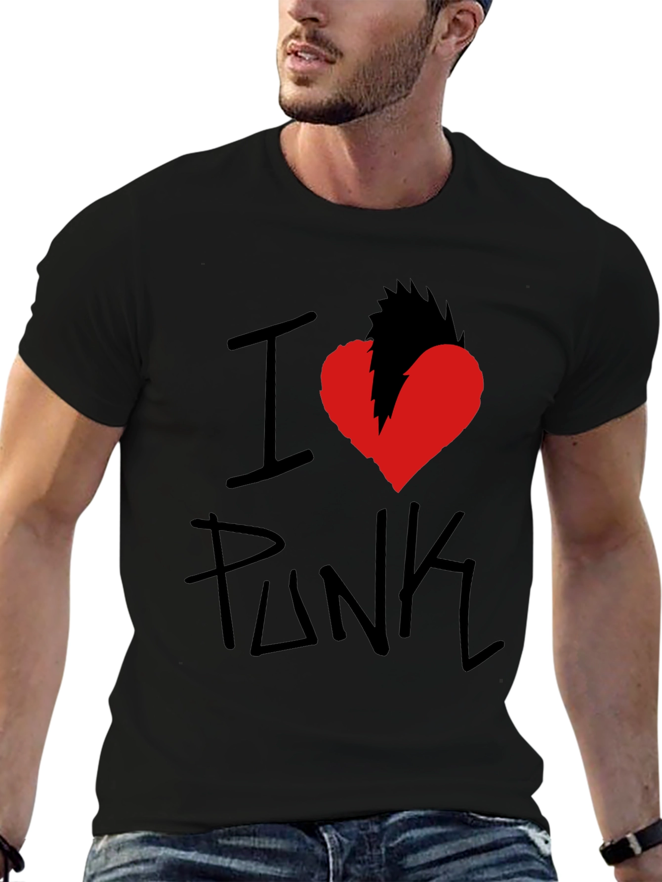 I Heart Punk Graphic Tee - Black