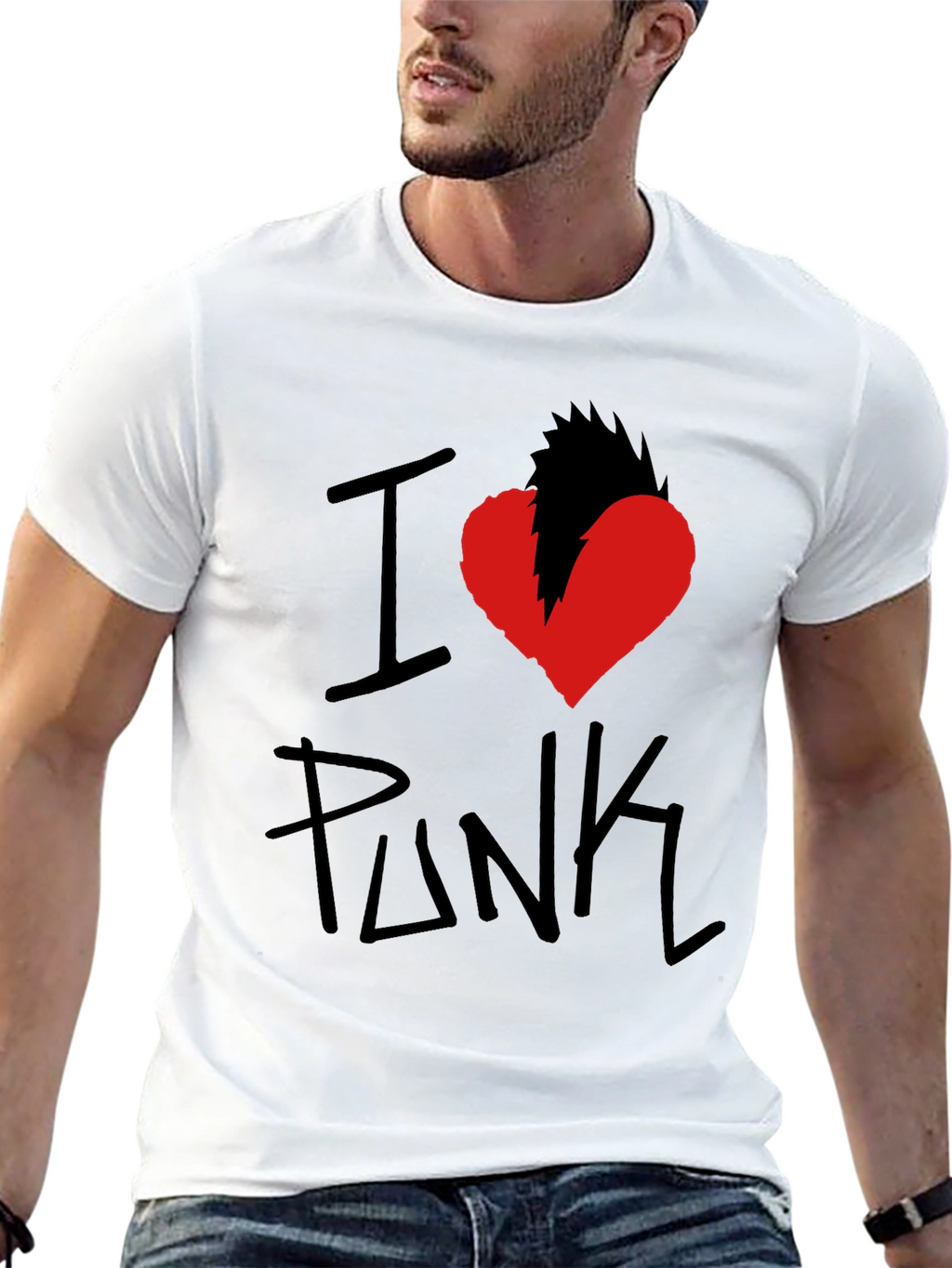 I Heart Punk Graphic Tee - Black