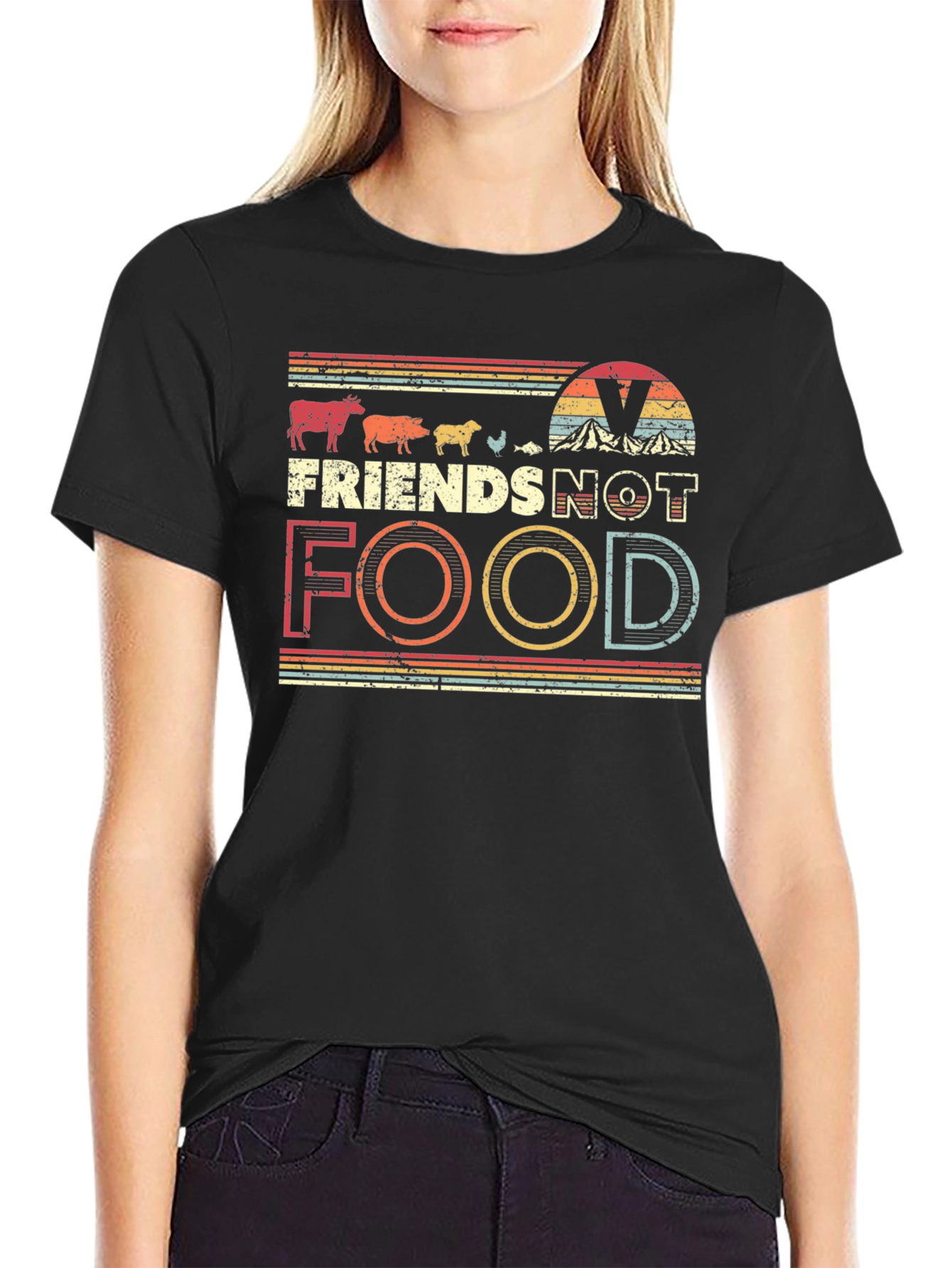 Vegan Friends Not Food T-Shirt - Unisex Tee