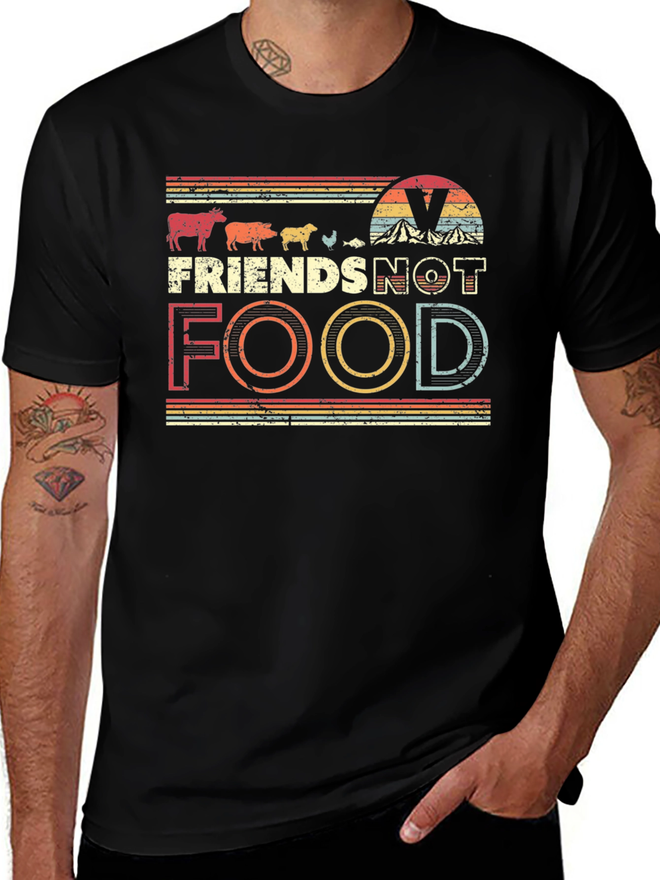 Vegan Friends Not Food T-Shirt - Unisex Tee