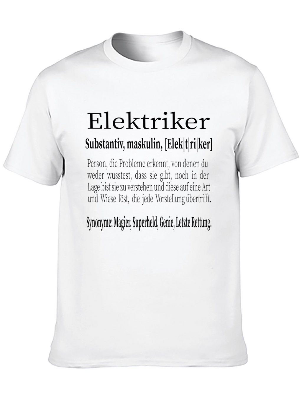 Elektriker Definition Black T-Shirt