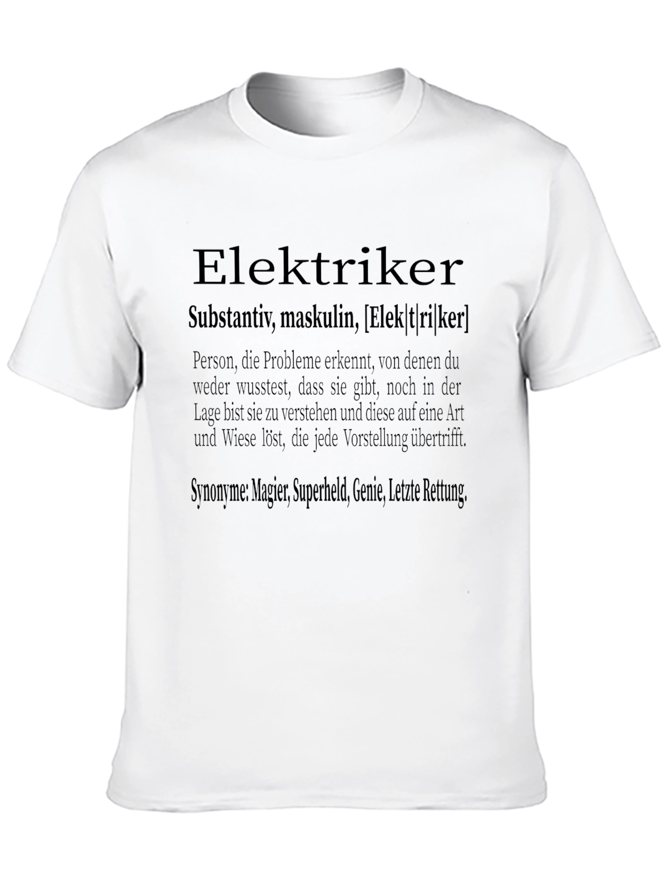 Elektriker Definition Black T-Shirt