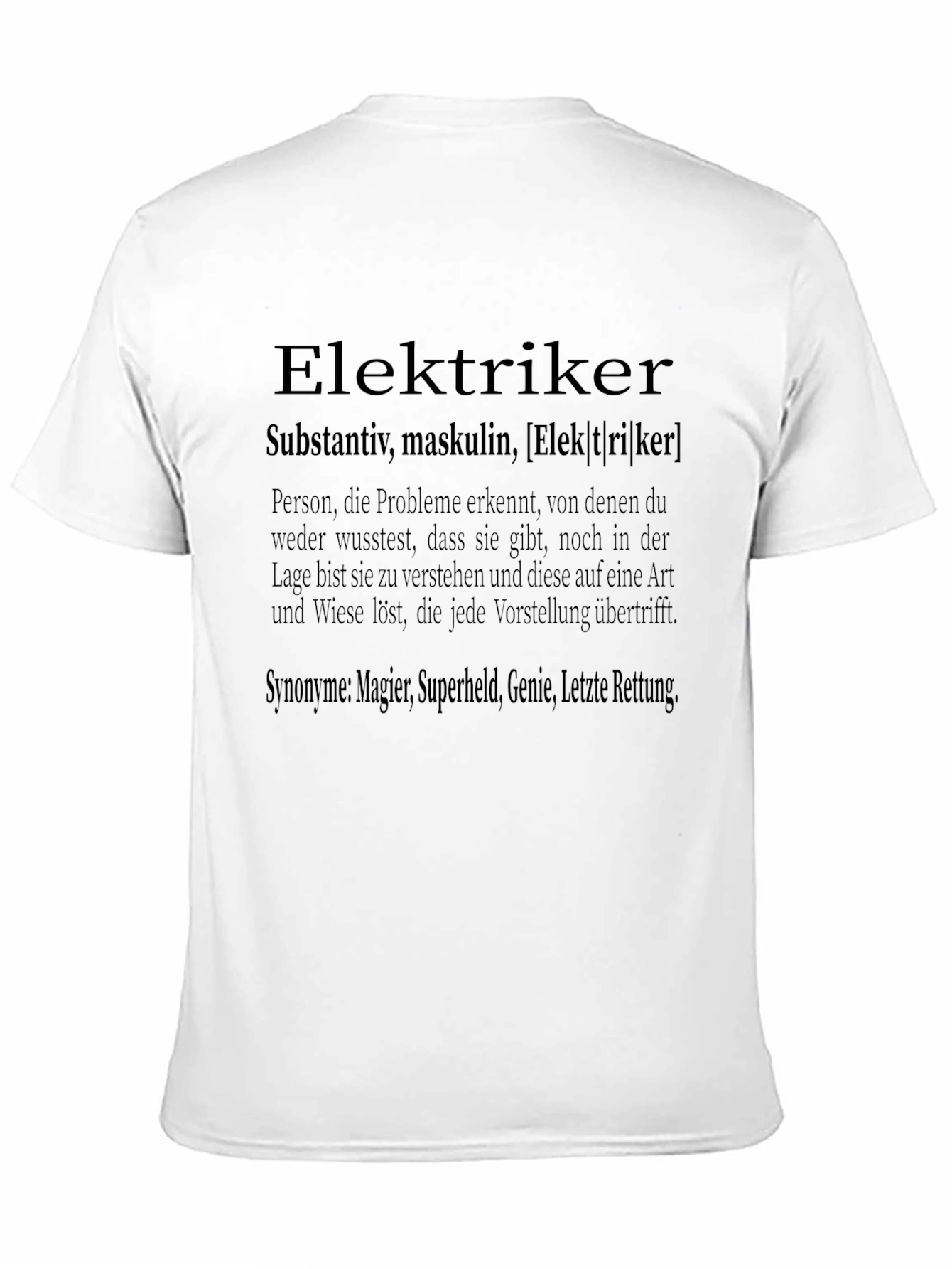 Elektriker Definition Black T-Shirt