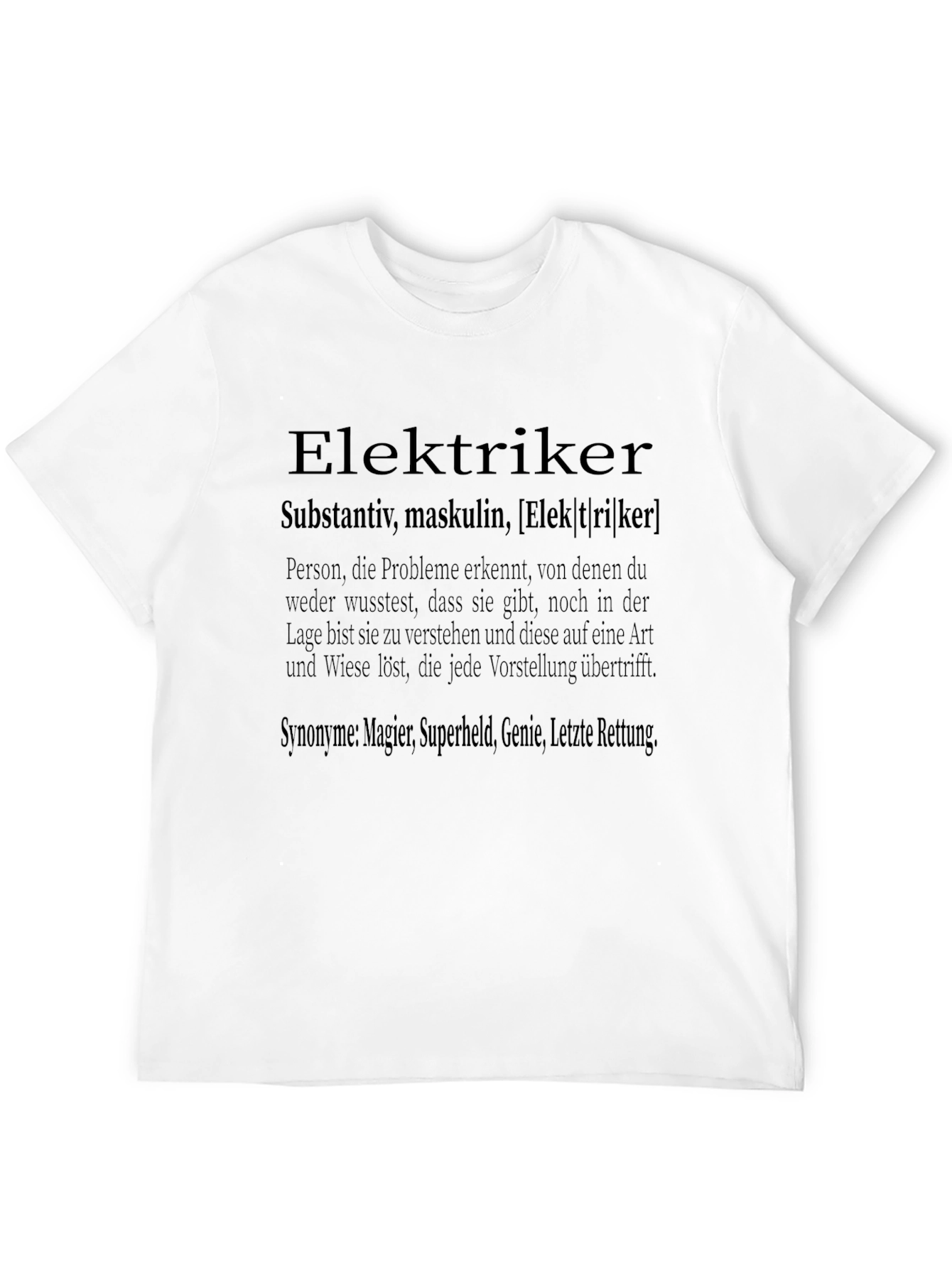 Elektriker Definition Black T-Shirt
