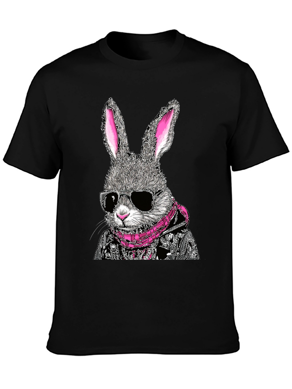 Cool Rabbit Graphic Tee - Black Cotton T-Shirt