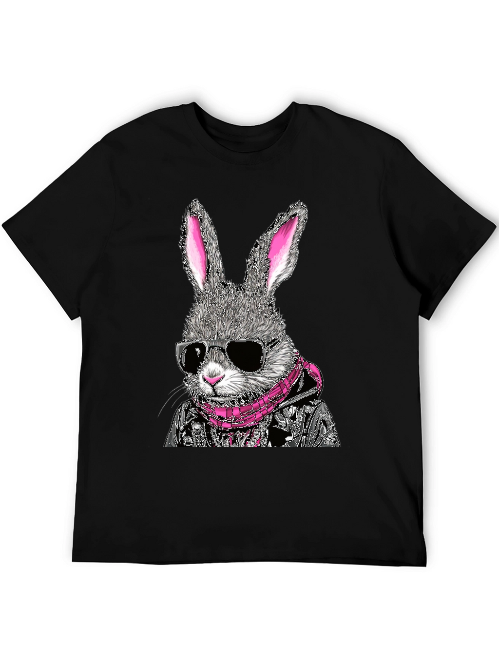Cool Rabbit Graphic Tee - Black Cotton T-Shirt
