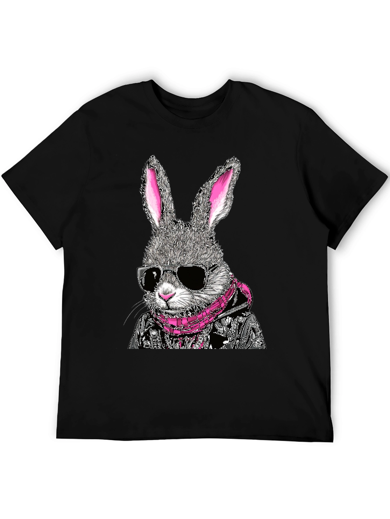 Cool Rabbit Graphic Tee - Black Cotton T-Shirt