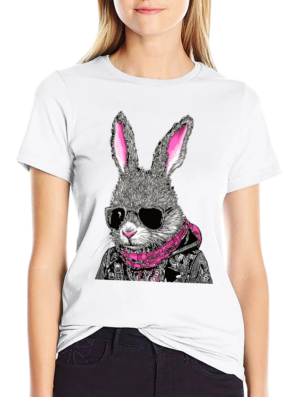 Cool Rabbit Graphic Tee - Black Cotton T-Shirt