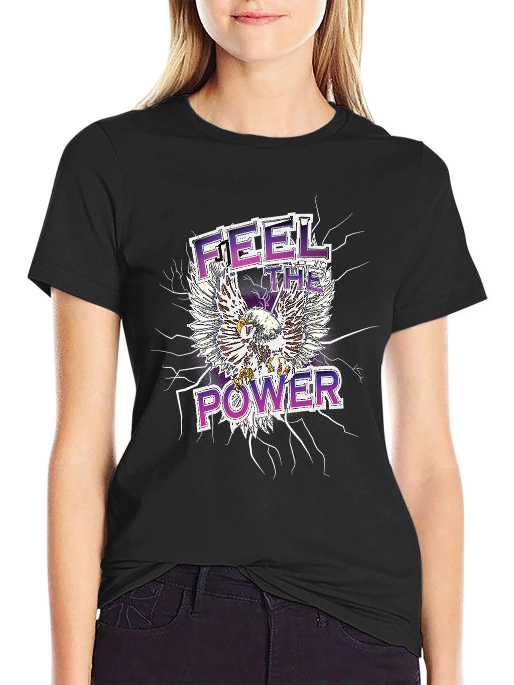Feel the Power Eagle Graphic T-Shirt