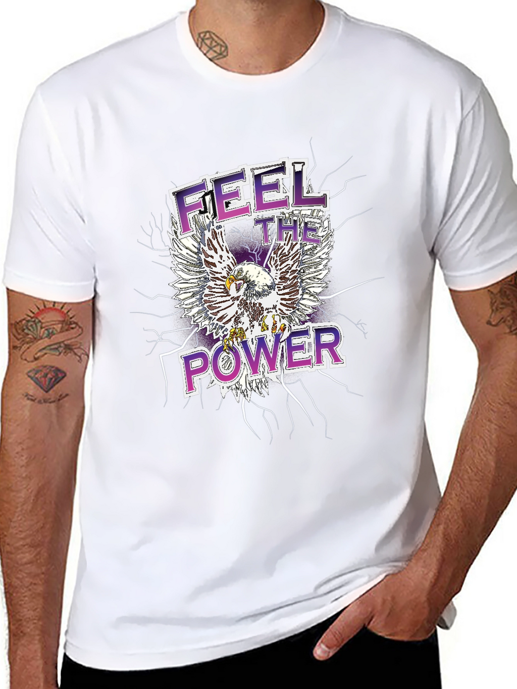 Feel the Power Eagle Graphic T-Shirt