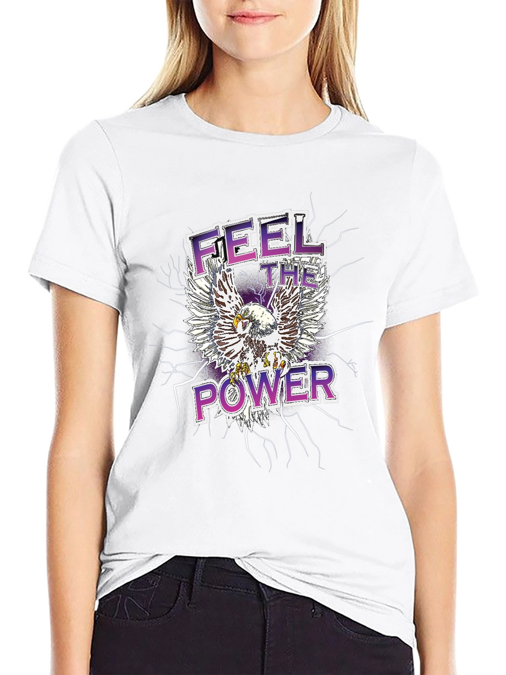 Feel the Power Eagle Graphic T-Shirt