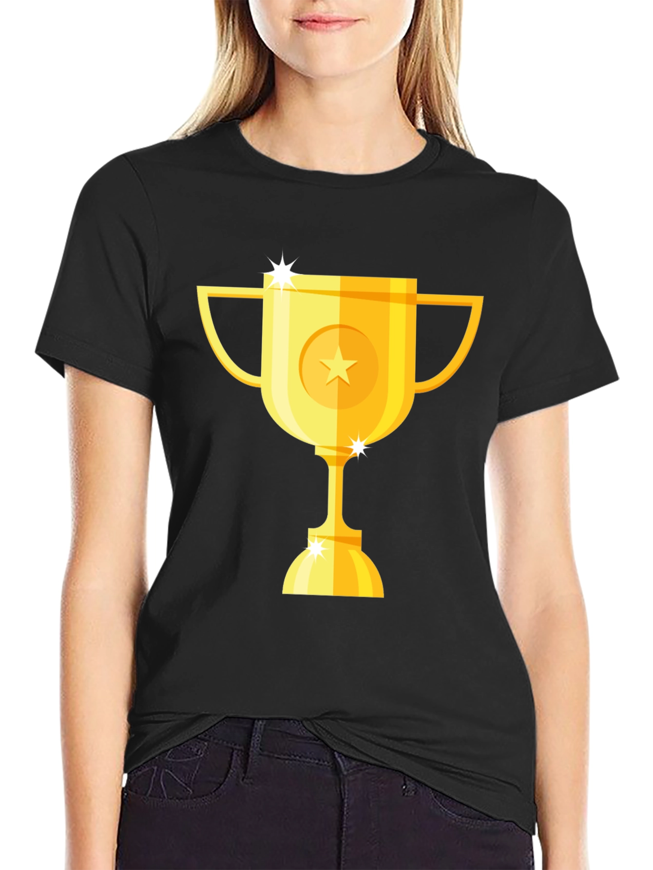 Gold Trophy Graphic Black T-Shirt