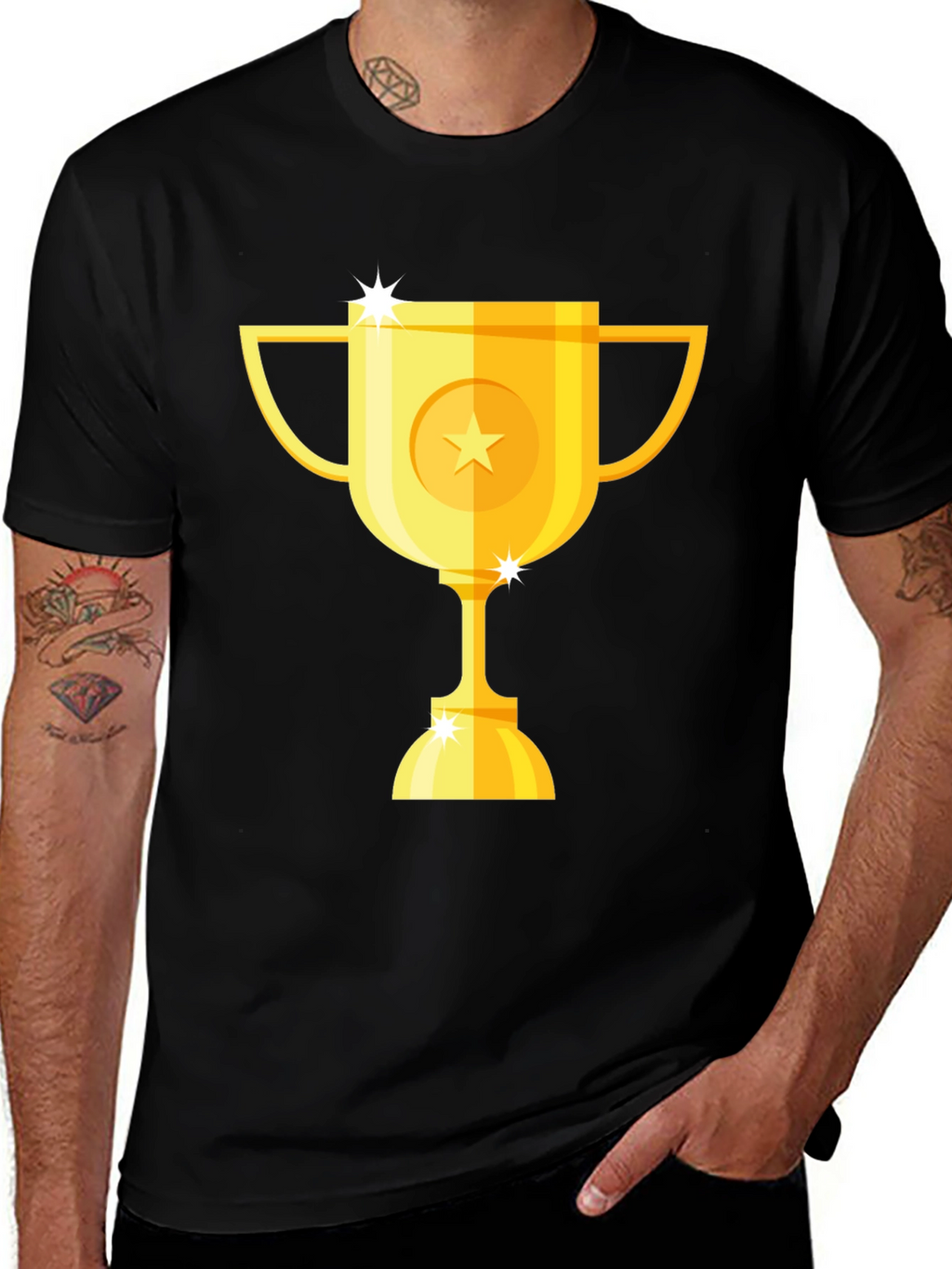 Gold Trophy Graphic Black T-Shirt