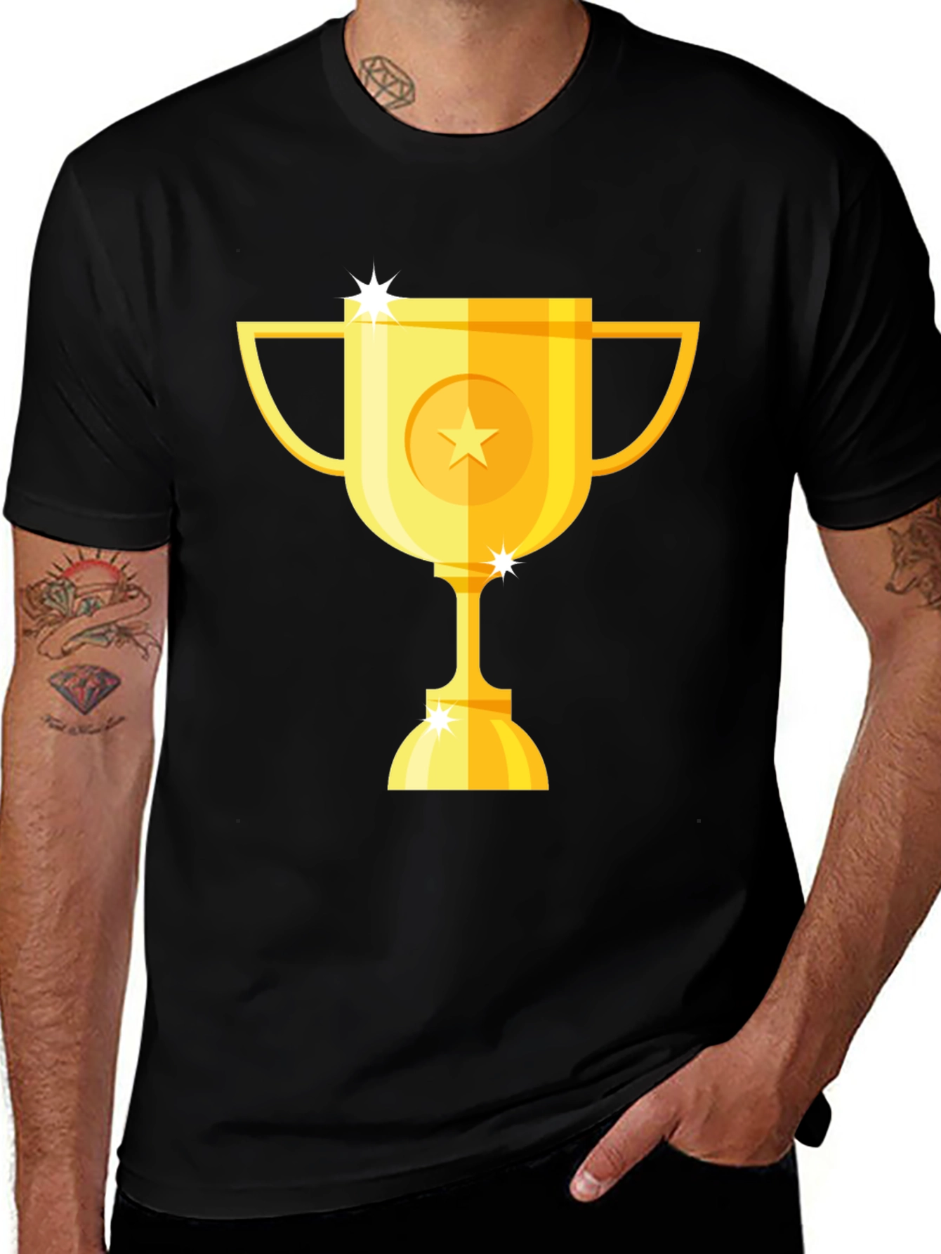Gold Trophy Graphic Black T-Shirt