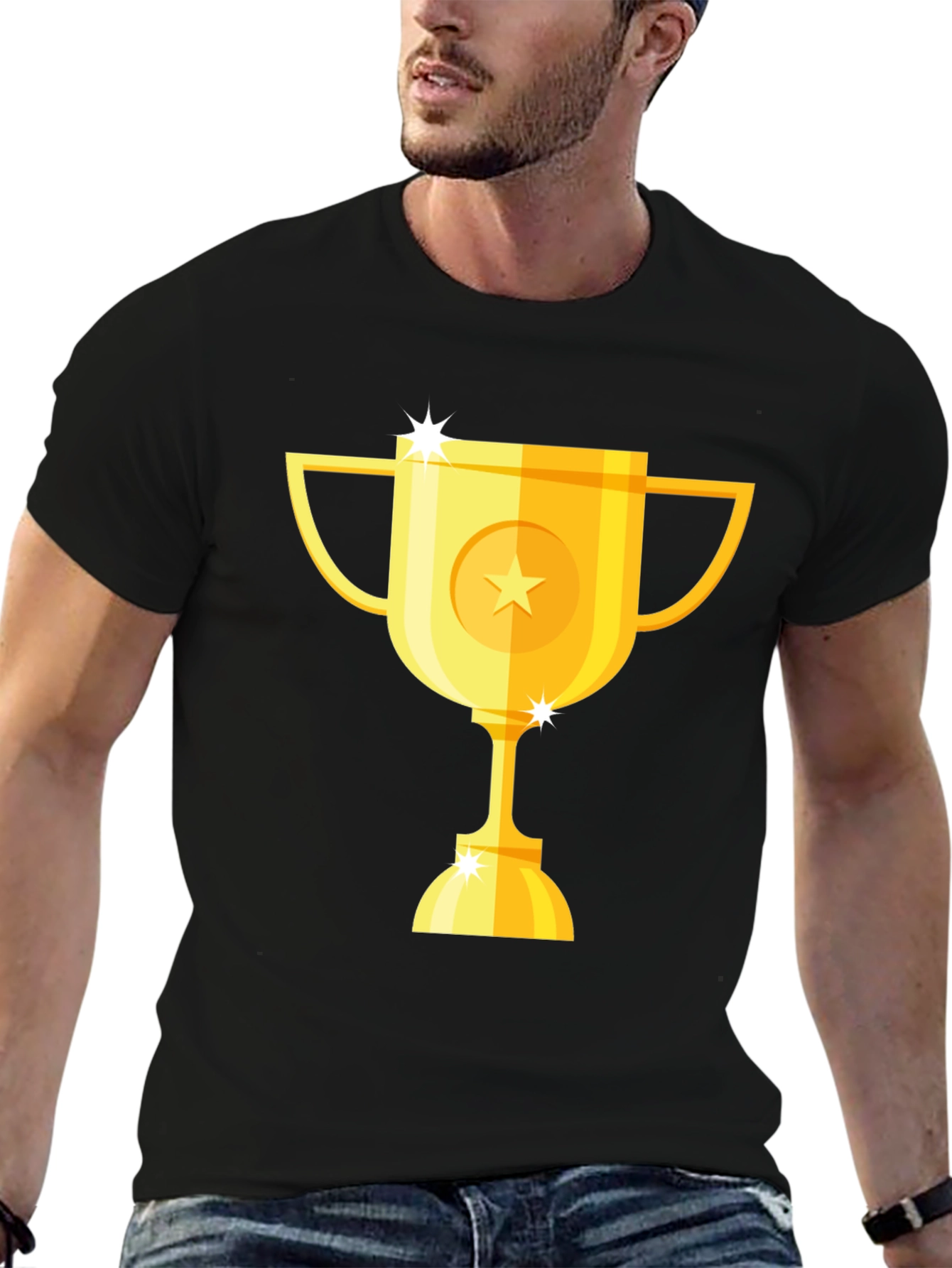 Gold Trophy Graphic Black T-Shirt