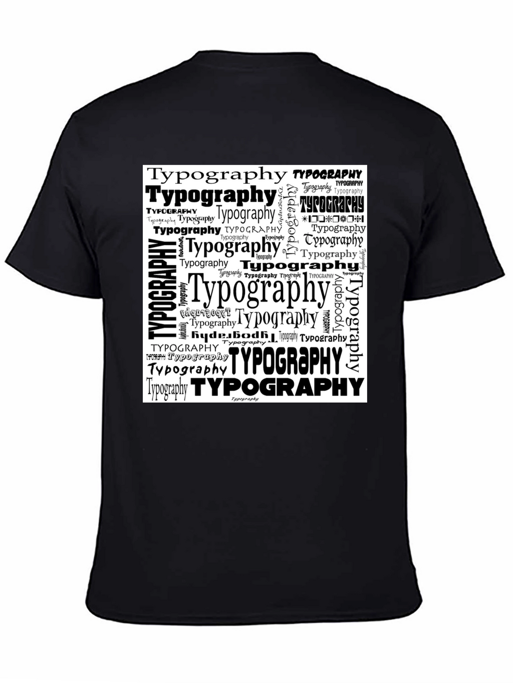Typography Graphic Print Black T-Shirt