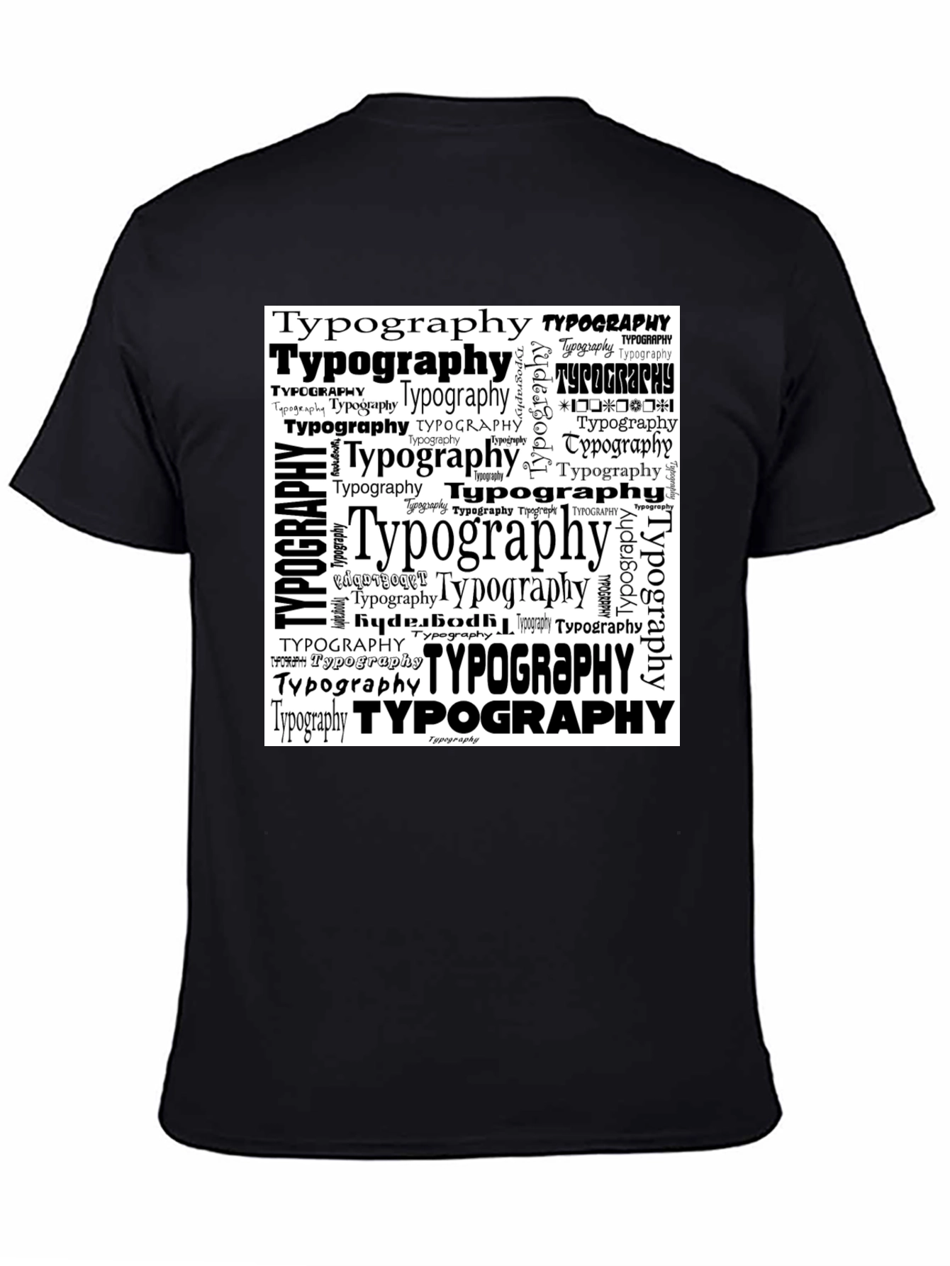 Typography Graphic Print Black T-Shirt