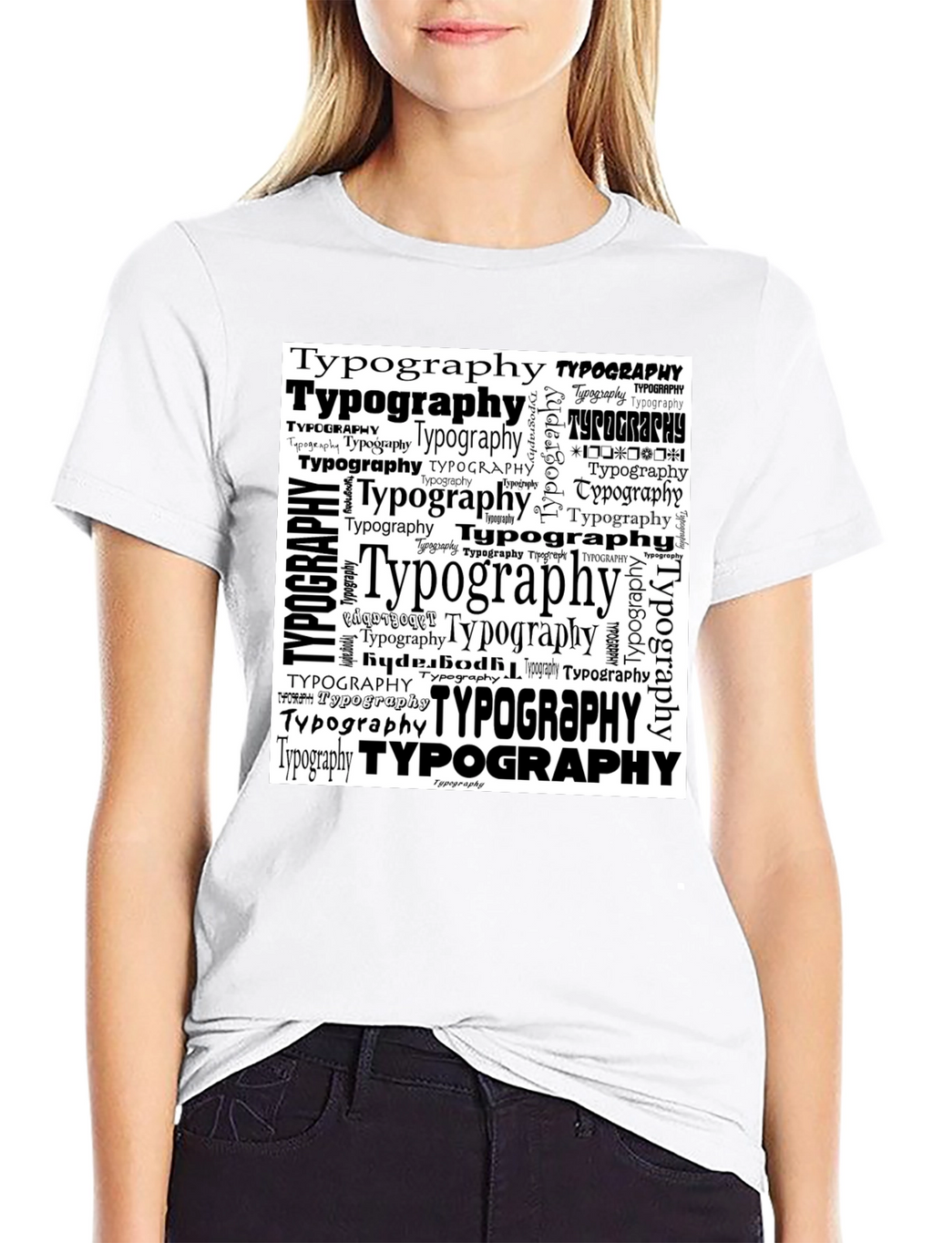 Typography Graphic Print Black T-Shirt