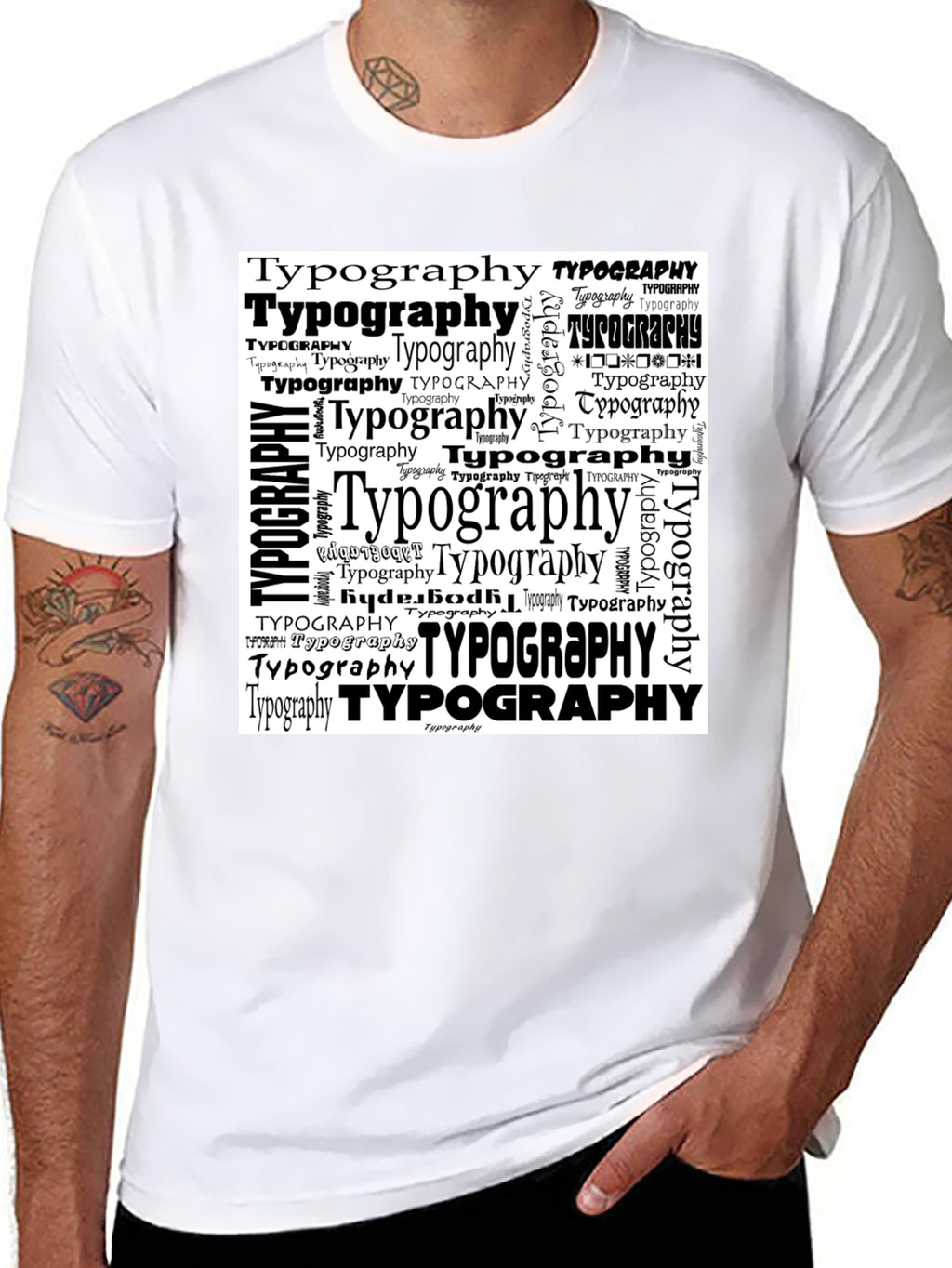 Typography Graphic Print Black T-Shirt