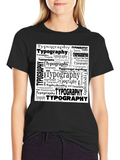 Typography Graphic Print Black T-Shirt