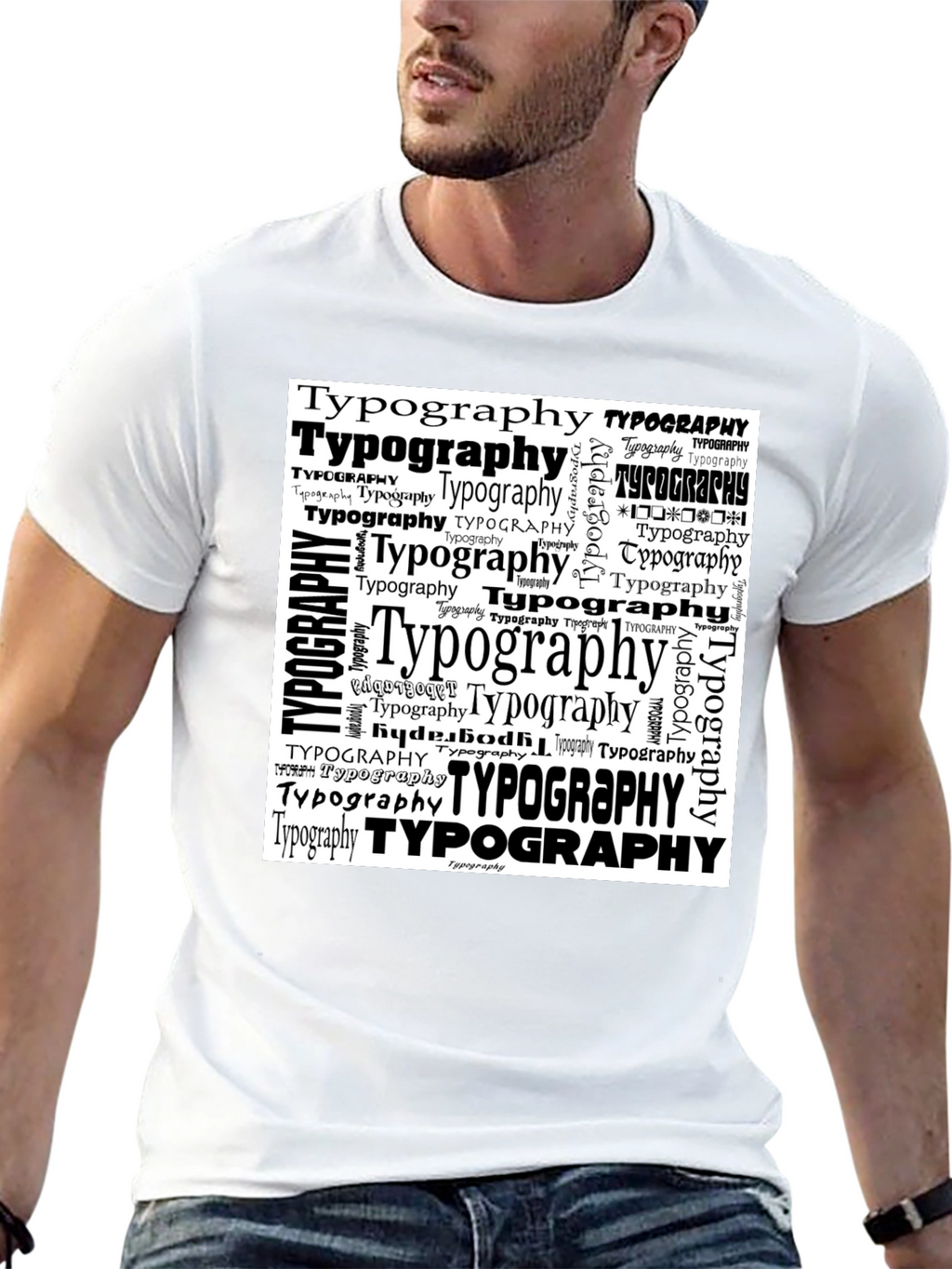 Typography Graphic Print Black T-Shirt