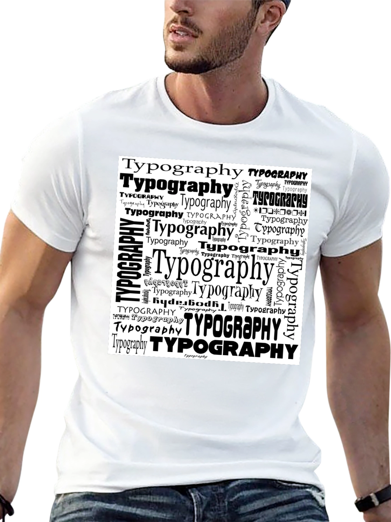 Typography Graphic Print Black T-Shirt